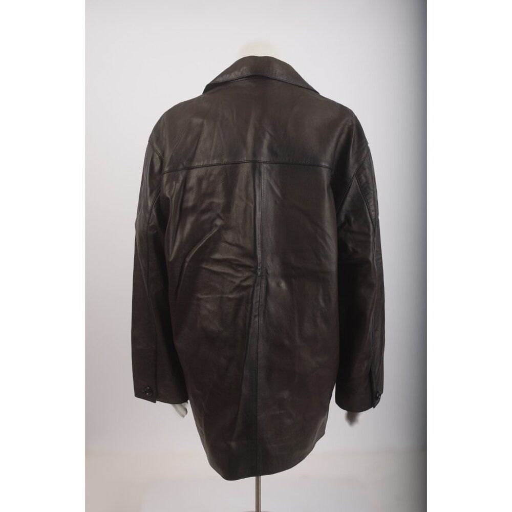 Massimo Dutti Womans Leather Coat Jacket Size M Black 4706/816 Nwt $350 — image 6 of 8